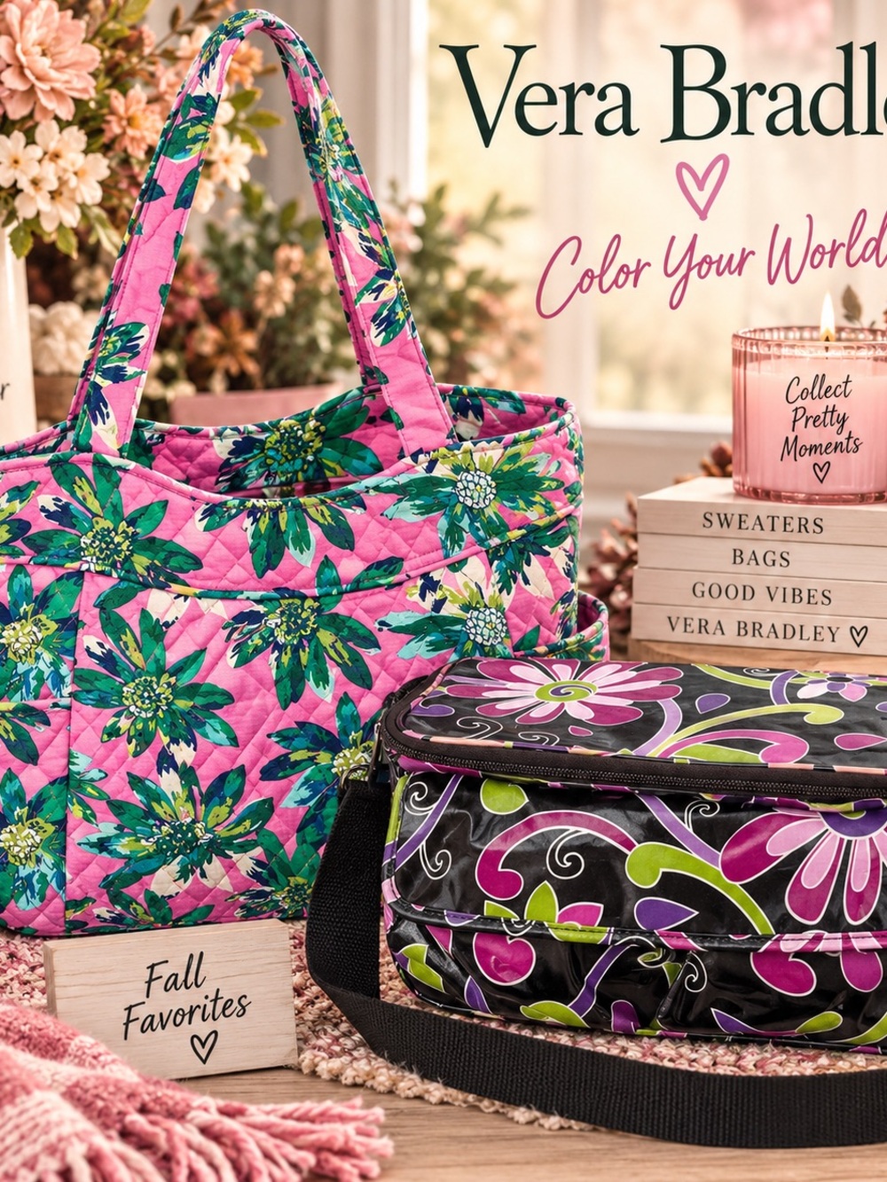 Vera Bradley Tropical Paradise Tote + Purple Punch Cooler Bundle 🌸 - Picture 9 of 9